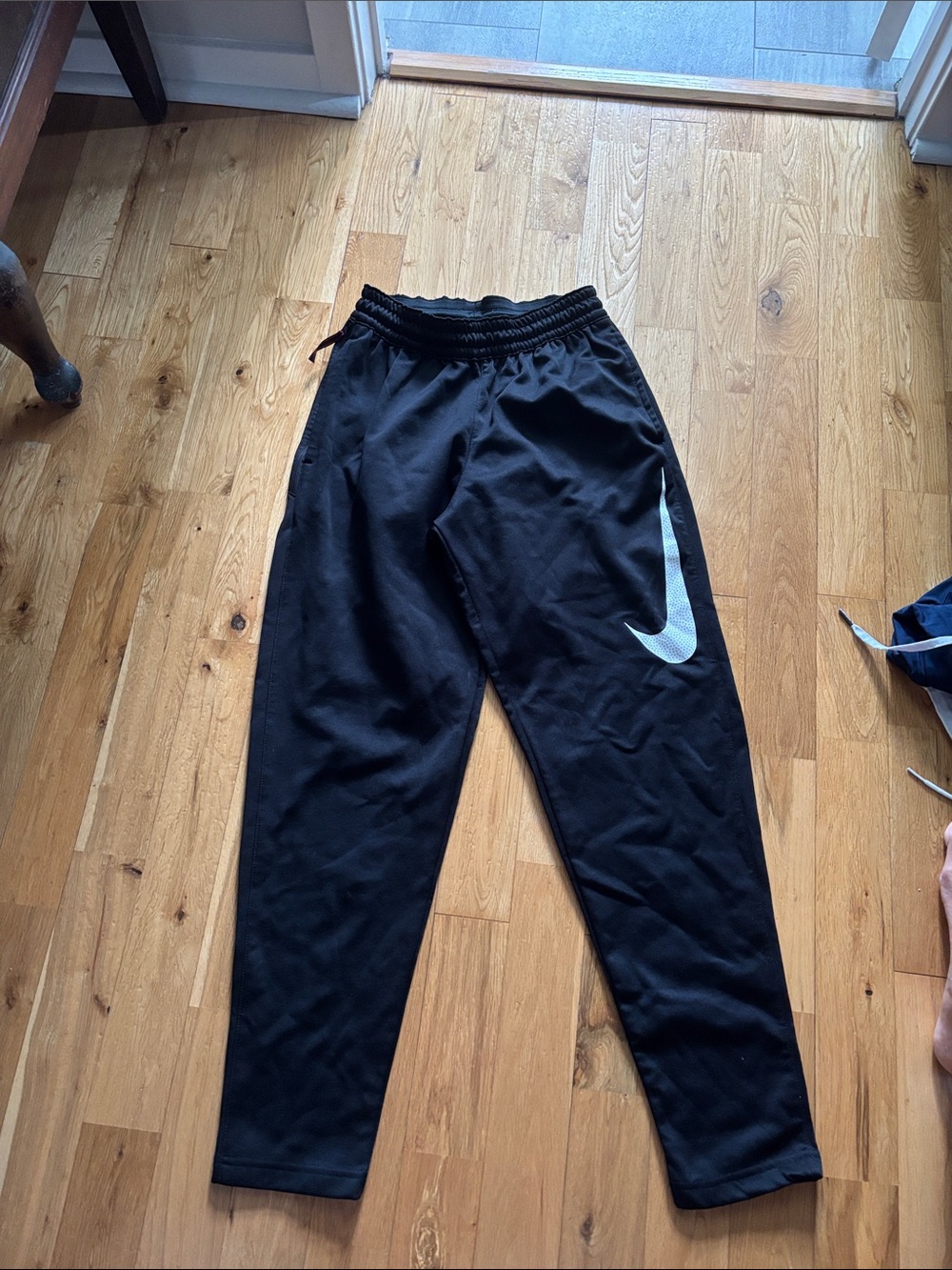 Nike Black Jogger Sweatpants with White Swoosh